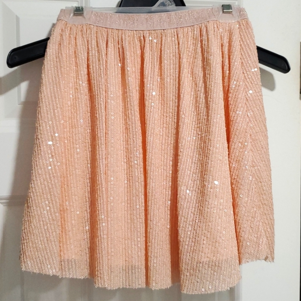 Zara kids girls skirt peach color sparkly size 11